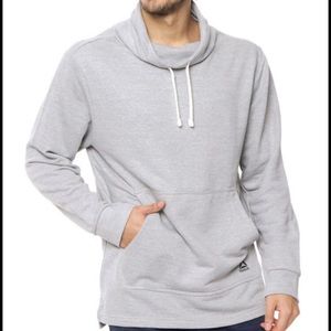 REEBOK heather grey casual sweater shawl-collar